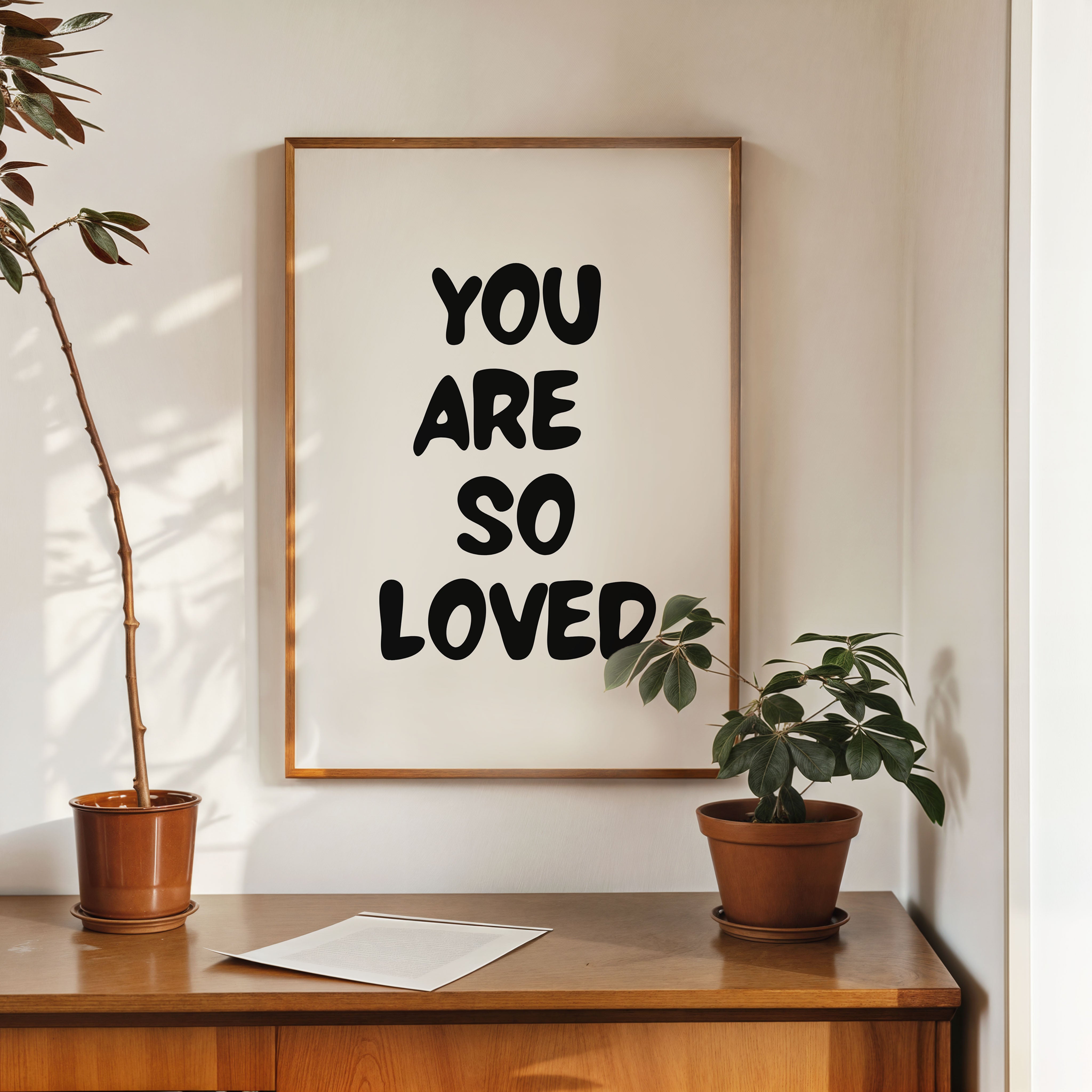 you are so loved printable wall art minimalist inspirational quote poster